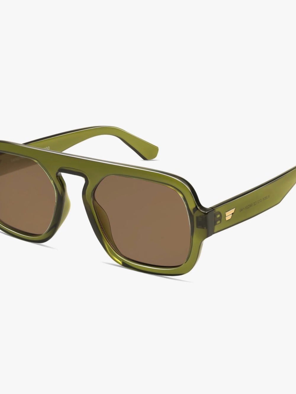 NWT Vanlinker Olive Green Frame Sunglasses with Brown Lenses